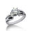 Thumbnail: Ladies 14KT White Gold Platinum Three Stones Engagement Ring ENR1725