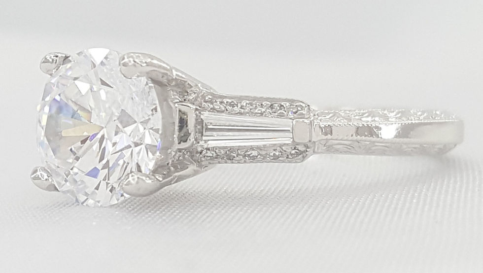 Thumbnail: Tacori Three 3-Stone Round Semi-Mount Engagement Ring 0.24 ct Platinum Rt $5,120