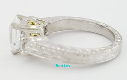 TACORI Platinum 3-Stone Semi-Mount Engraved Engagement Ring 0.60 ct  Rtl $8,220