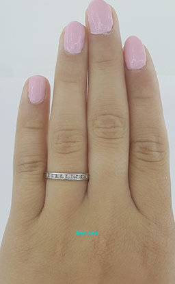 0.2 ct Platinum Channel Set Champagne Color Diamond Wedding Anniversary Band