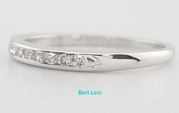 Vintage Single Cut Diamond Channel Set Wedding Band 0.1 ct 2.2 mm 18k W Gold