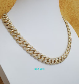Cuban Diamond Chain Necklace 20 ct 340.6 Grams 22" 10K Yellow Gold 16mm Rtl $80K