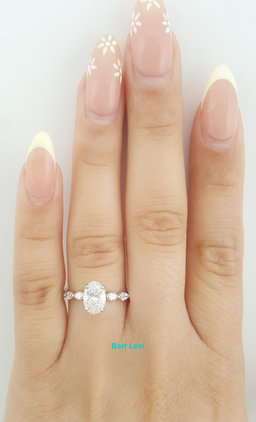 Neil Lane Oval Hidden Halo Engagement Ring 1.62 ct 14k White Gold Retail $8,999