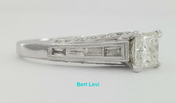 Princess Diamond Engagement Ring 1.67 ct 14K White Gold H/SI2 Retail $9,395