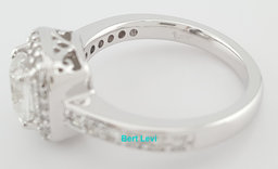 Helzberg Cushion Brilliant Diamond Halo Engagement Ring 1.46 ct 14k White Gold