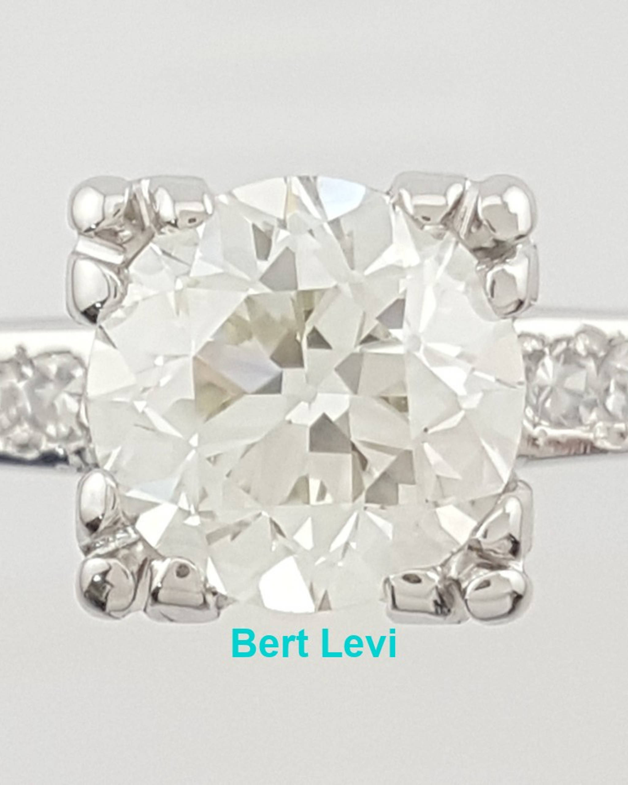 Antique Art Deco Old European Cut Diamond Engagement Ring Platinum 0.94 ct