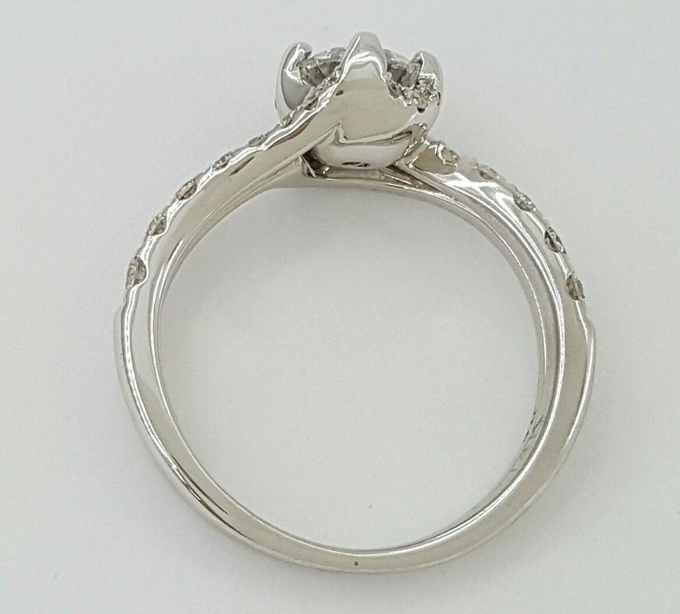 Thumbnail: Round Cut Diamond Crossover Twisted Engagement Ring Set 1.06 ct 14K Gold