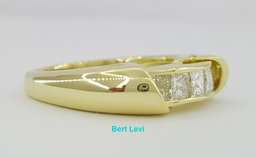 Channel Set Princess Cut 5-Stone Wedding Band Ring 5.6mm 0.85 ct 18K Yellow Gold
