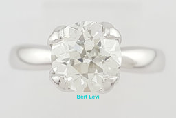 Antique Old European Cut Diamond Solitaire Engagement Ring 1.58 ct Platinum