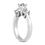 Thumbnail: Ladies 14KT White Gold Platinum Three Stones Engagement Ring ENR1857