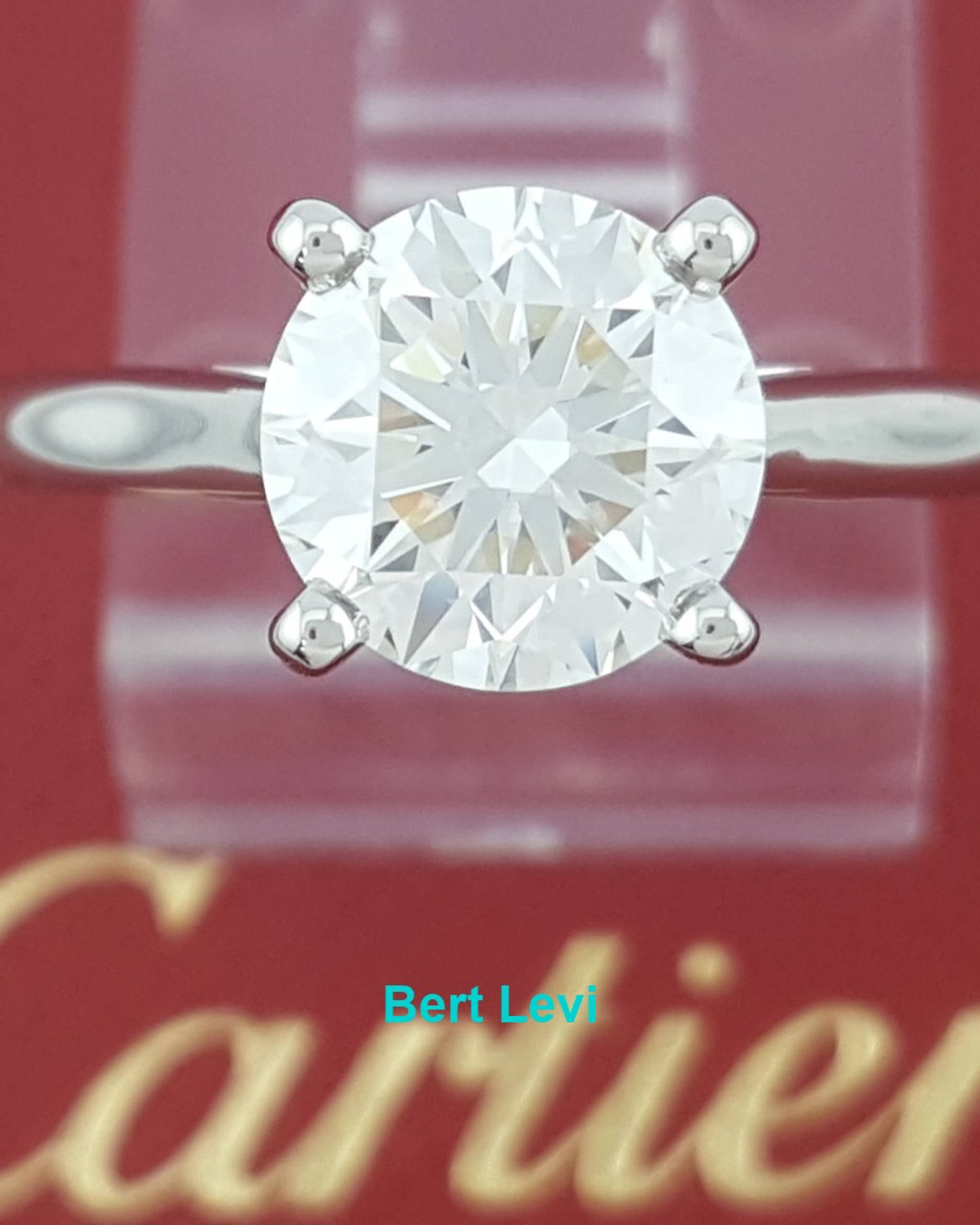 Cartier Solitaire 1895 Round Diamond Engagement Ring 1.71 ct Platinum Rtl $50K