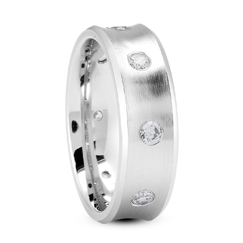 Ladies 14KT White Gold Platinum Traditional Wedding Band DBM372-4-RD