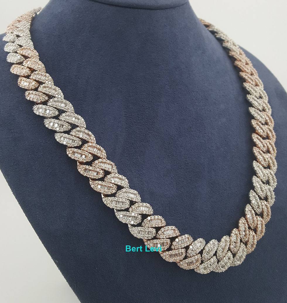 Thumbnail: Johnny Dang Cuban Chain Diamond Necklace 40 ct 10K 2-Tone Gold 15mm 178 Grams