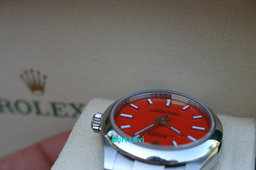 ROLEX 277200 OYSTER PERPETUAL WATCH 31MM RED CORAL DIAL