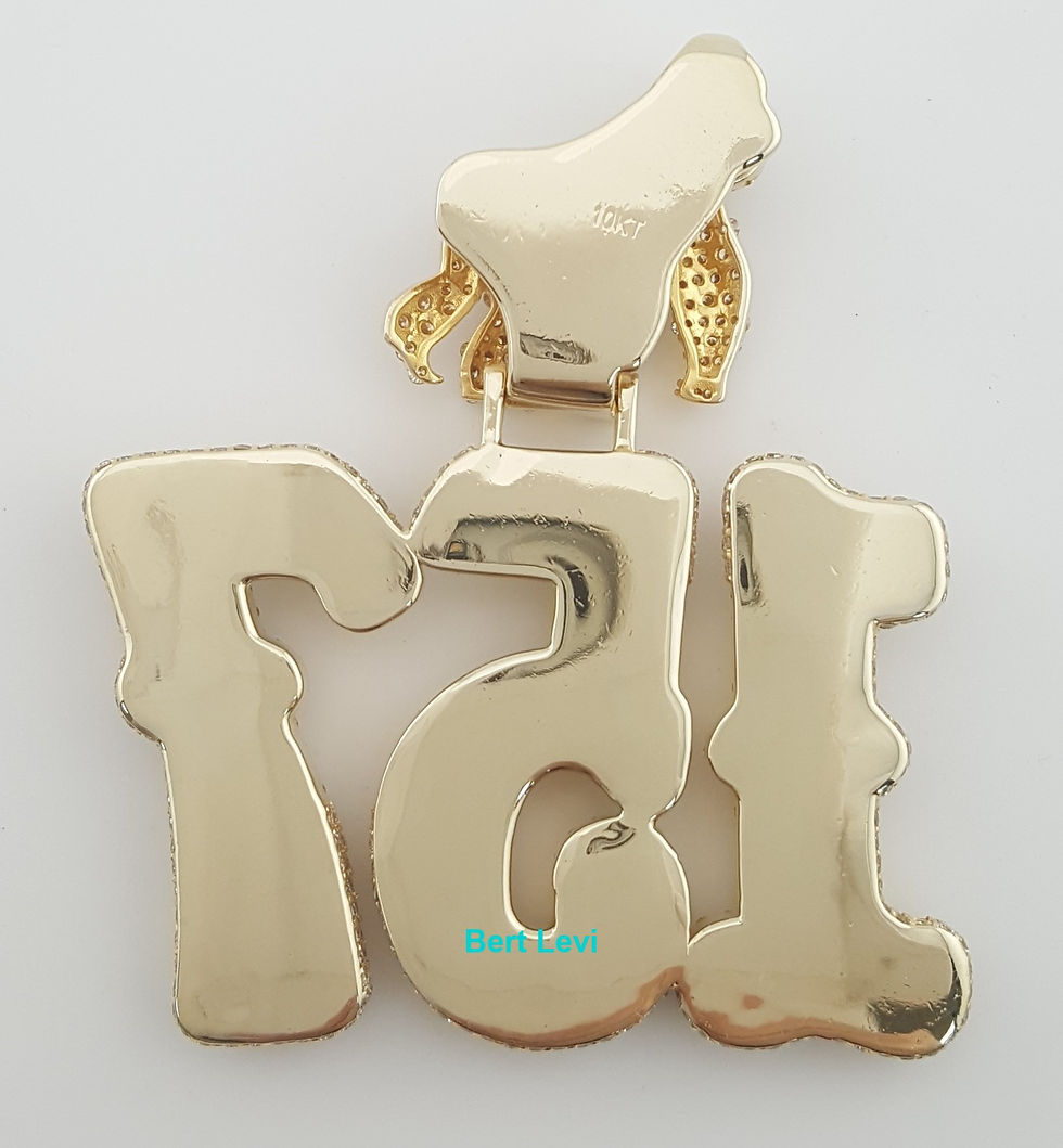 Thumbnail: Gorilla 157 Pave Diamond Pendant 13 ct 10k Yellow Gold 55 Grams 2.5"