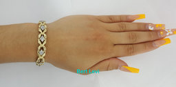 Vintage 1.76 ct Round Cut Diamonds 14K Gold Ribbon Tennis Bracelet 31 Grams 6"