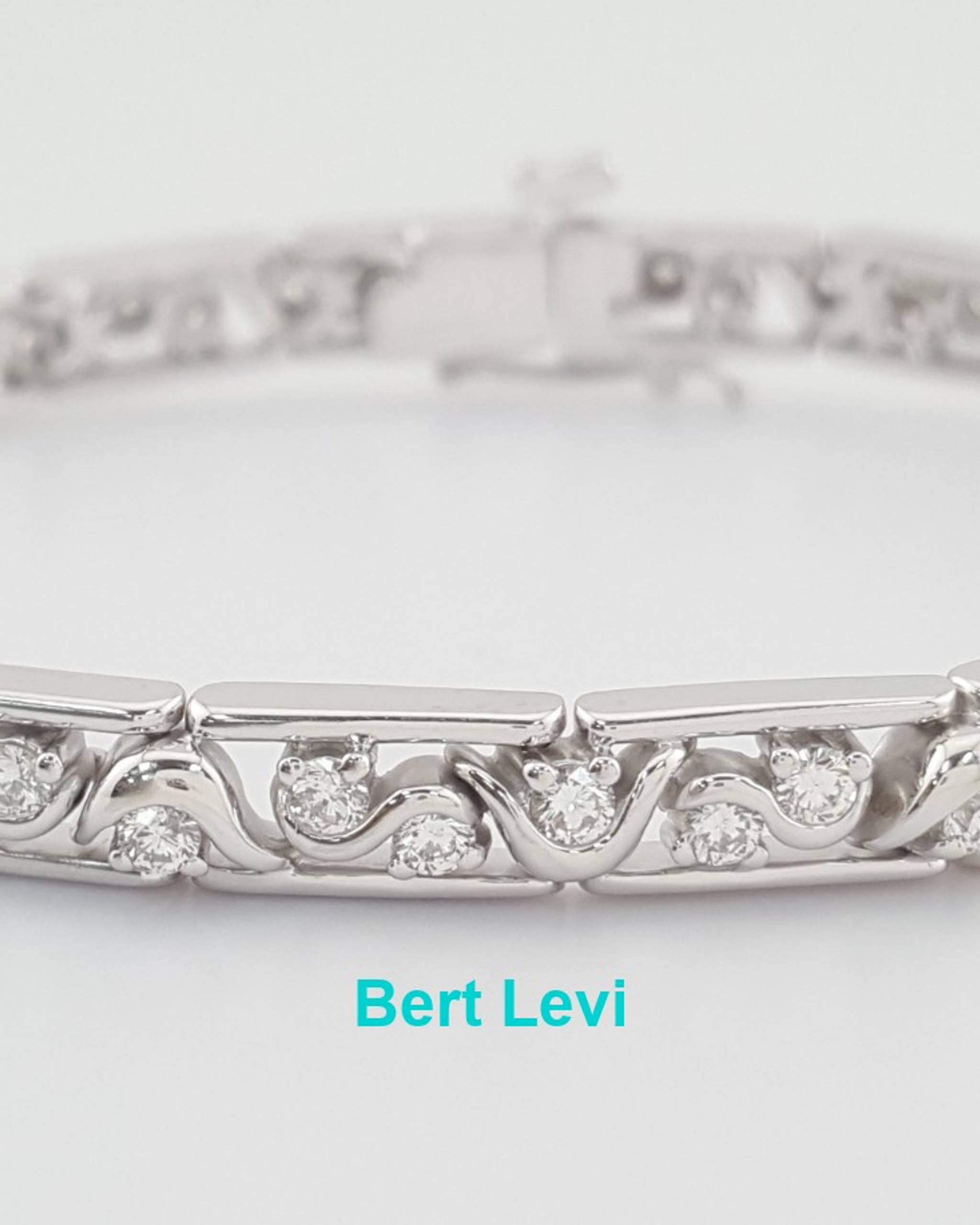 Jose Hess Diamond Tennis Bracelet 3 ct 18K White Gold 29 Grams 7.5" 6 mm