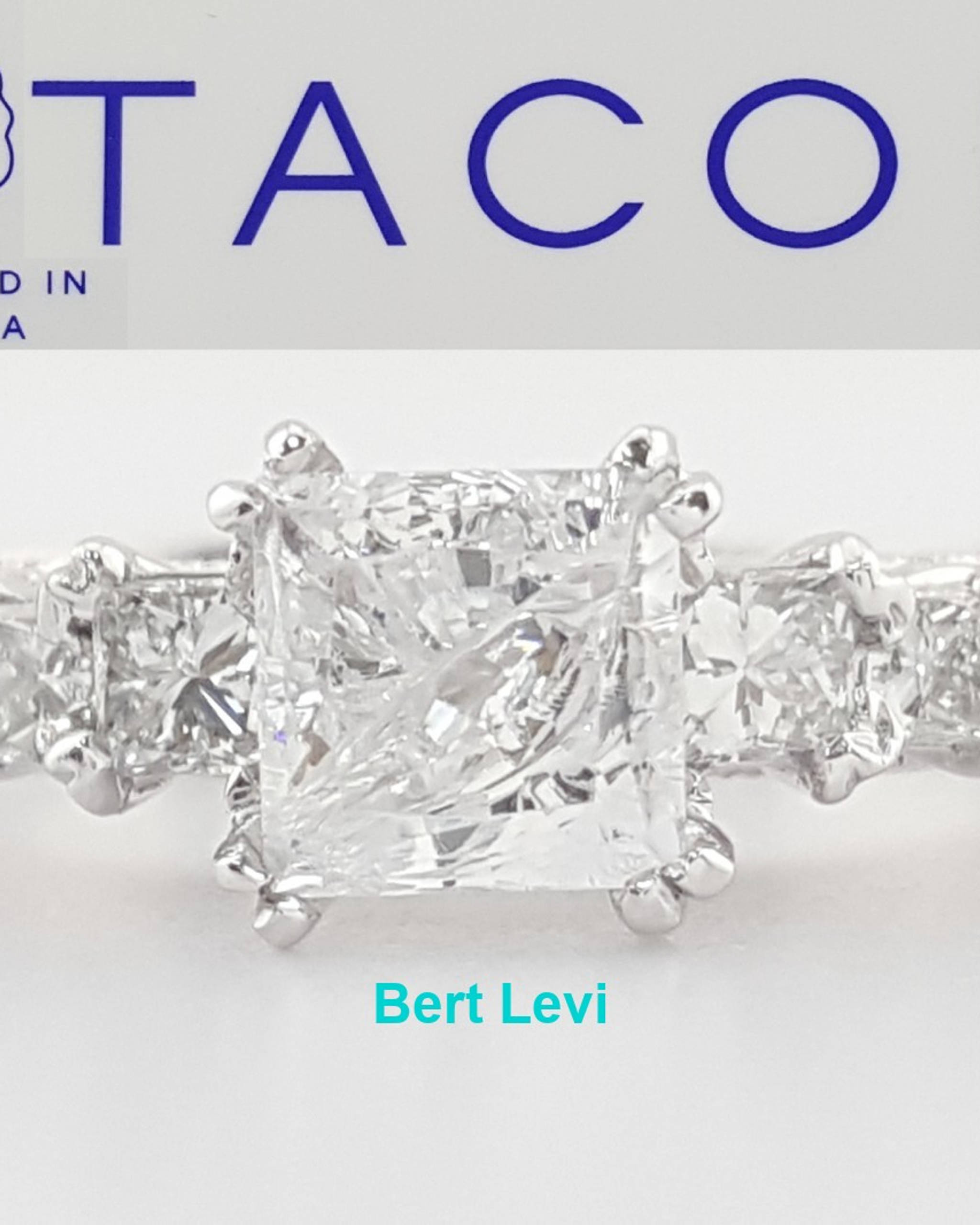 Tacori Princess Cut 0.41 ct Semi-Mount Platinum Engagement Ring Rtl $4,240
