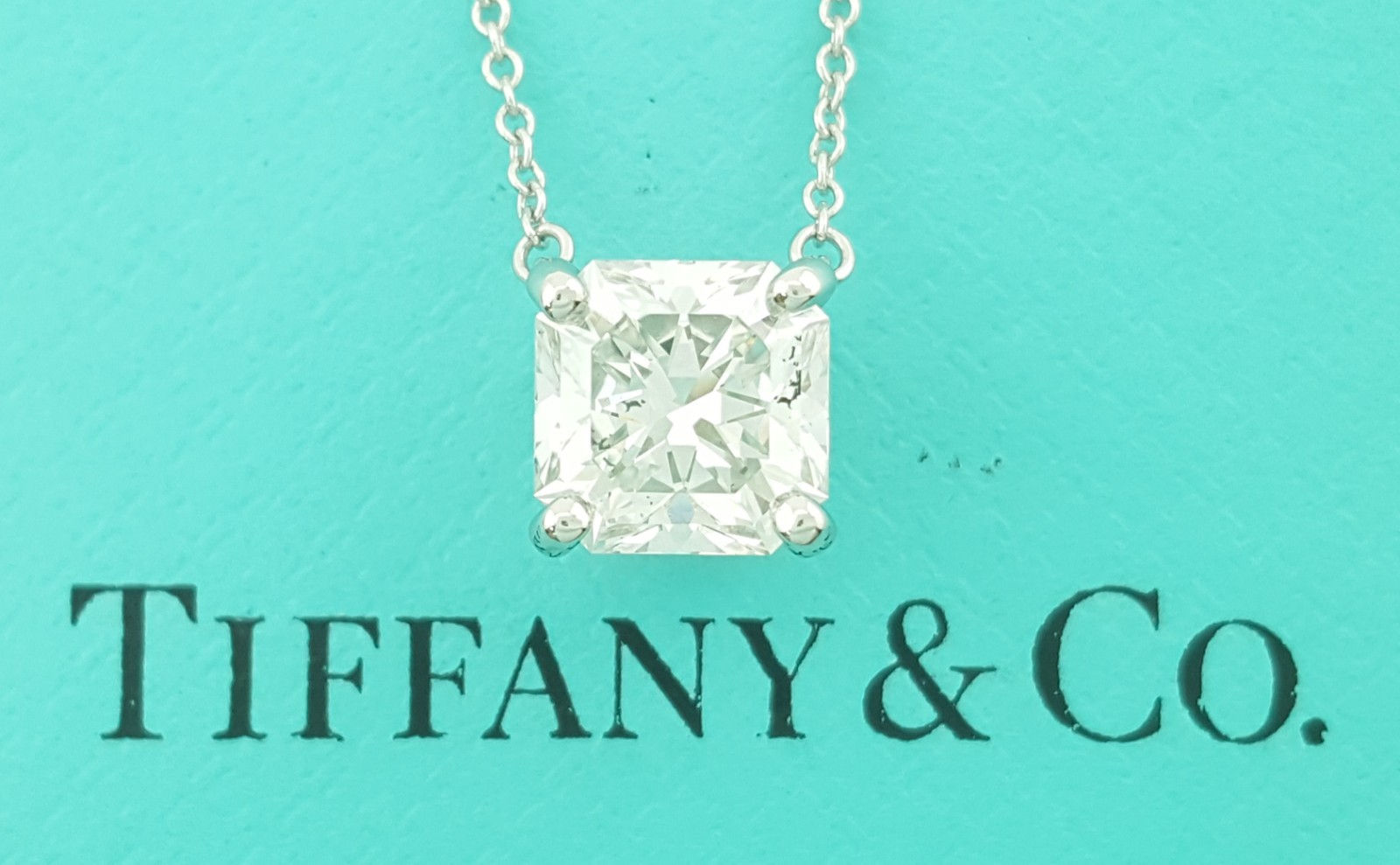 Tiffany & Co Lucida Diamond Solitaire Necklace 2.14 ct Platinum 16" Retail $62K