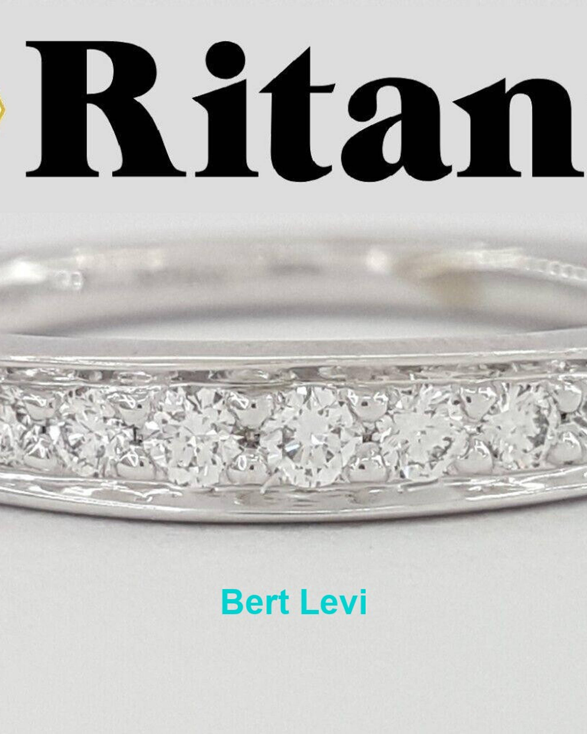 Ritani 92378AR 0.35 ct 18K White Gold Pavé Round Cut Diamond Ring Rtl 3,656
