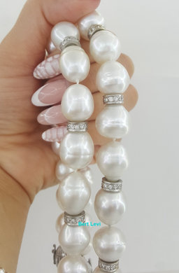 South Sea Pearl Diamond Necklace 2.75 ct 31.5" or 16.5" & 15" 18K White Gold