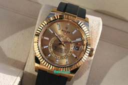ROLEX 326238 SKYDWELLER WATCH YELLOW GOLD OYSTERFLEX