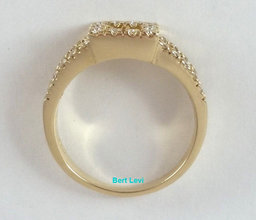 0.55 ct 14K Yellow Gold Round Brilliant Diamond Engagement / Fashion Square Ring