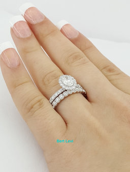 Verragio Renaissance 1.95 ct Oval Diamond Halo Engagement Ring Set 14k $12K