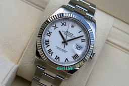 ROLEX 126334 DATEJUST 41MM WATCH WHITE ROMAN DIAL OYSTER