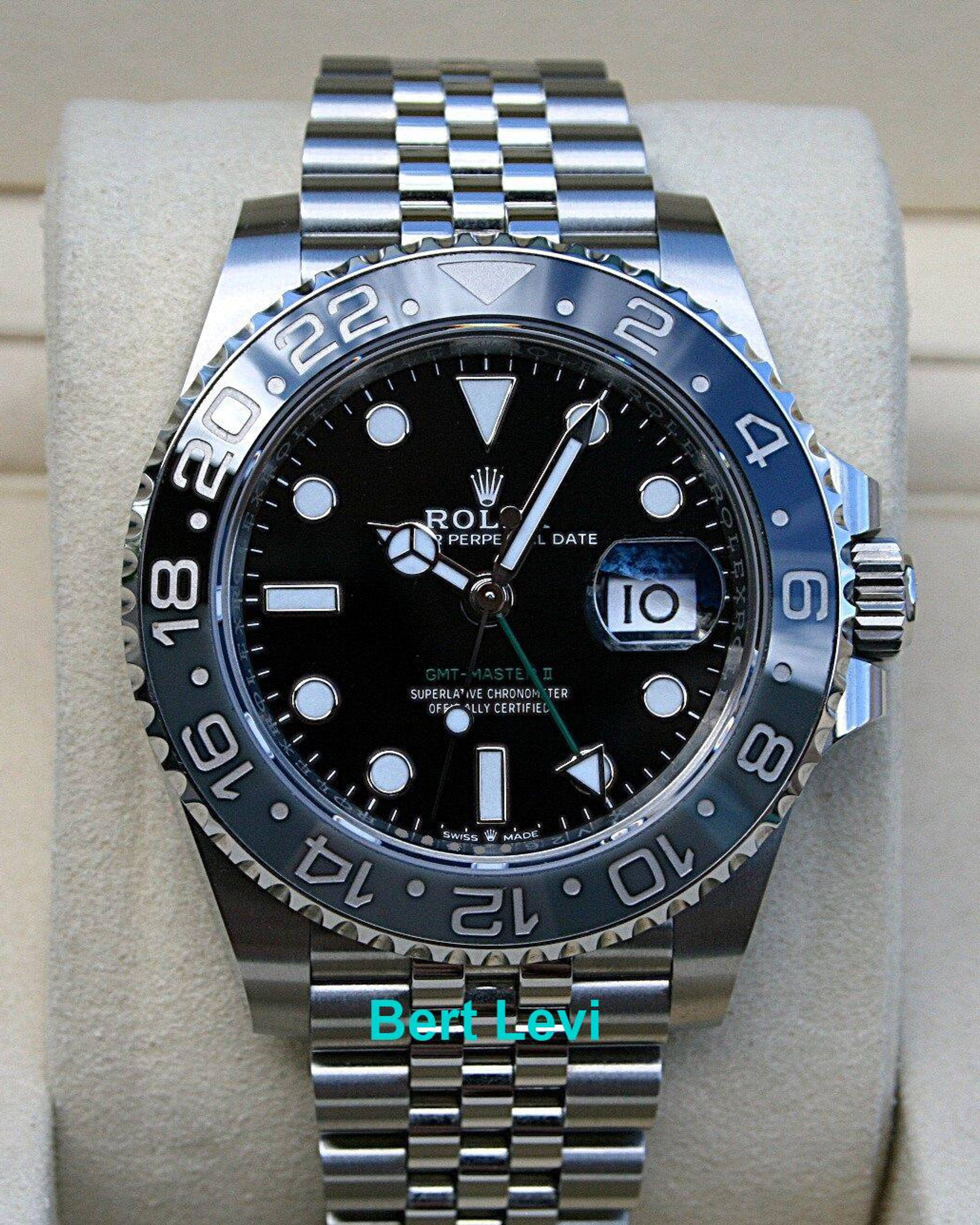 ROLEX 126710GRNR GMT II WATCH JUBILEE BAND BRUCE WAYNE