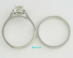 1.32 ct Martin Flyer Round 14k Gold Round Diamond Engagement & Wedding Band Set