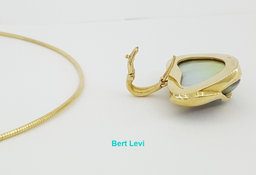 Tahitian Mabe Blister Pearl Slider Enchanter Necklace 14k Yellow Gold 20.3 Grams