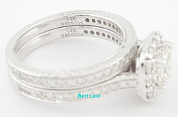 Gabriel & Co Asscher Cut Diamond Engagement Ring Set 2.11 ct 14k White Gold $12K