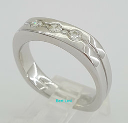 Round Cut Diamond Men's Wedding Ring Band 0.38 ct 14K White Gold 9.6 Grams Sz 11