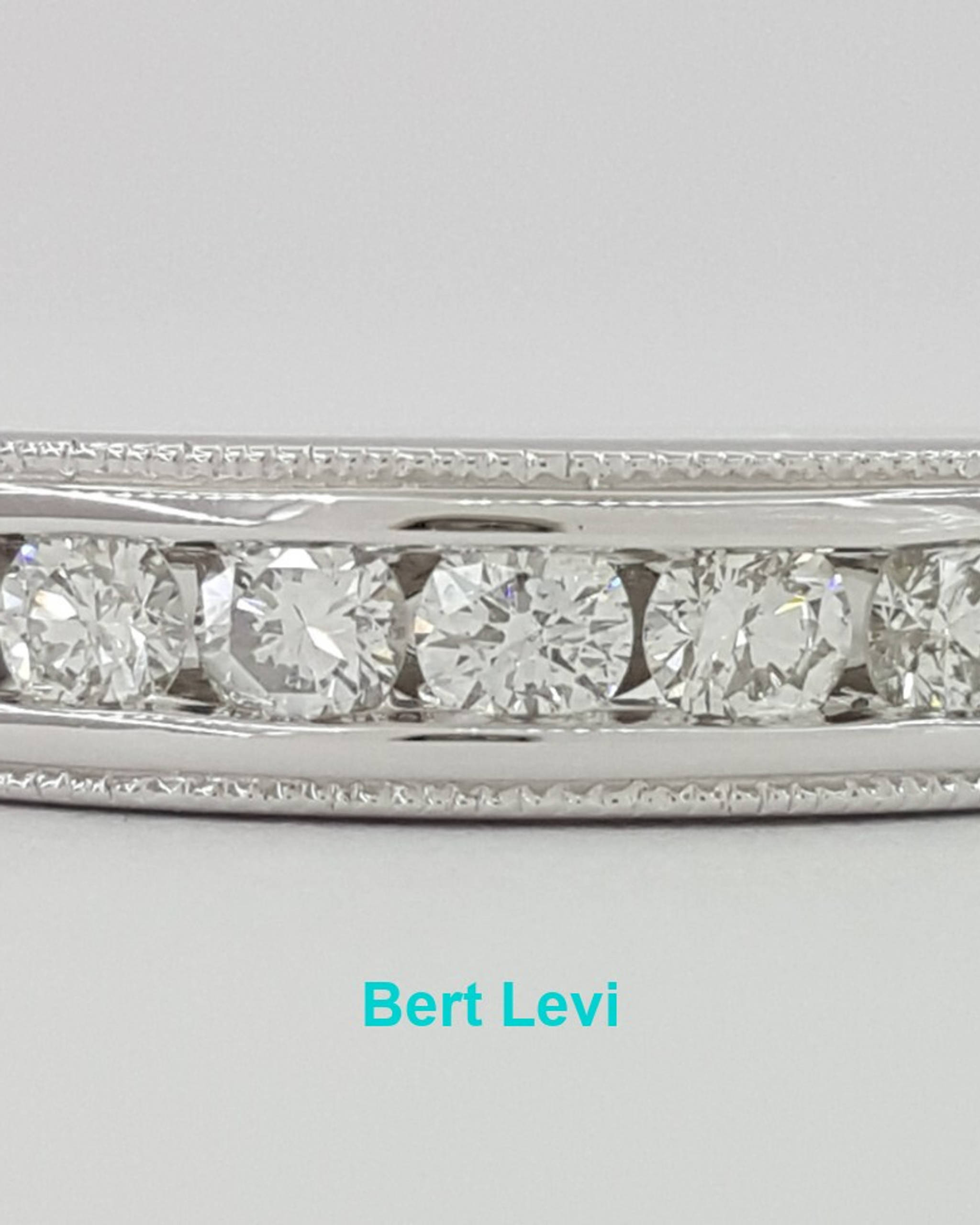 0.58 ct 14K Gold 13 Round Cut Diamond Channel Wedding Anniversary Band Ring