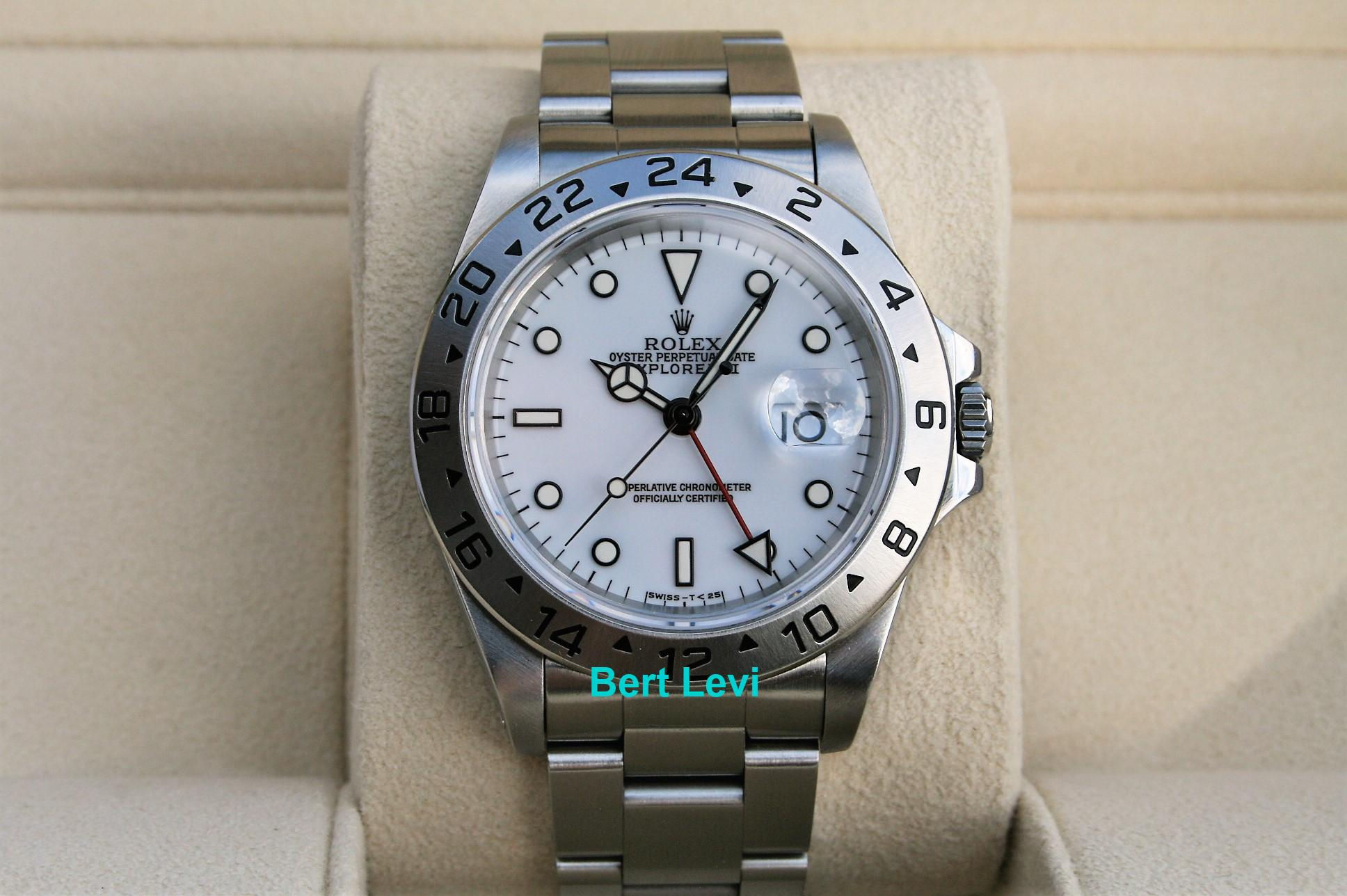 ROLEX 16570 EXPLORER II WATCH WHITE POLAR DIAL