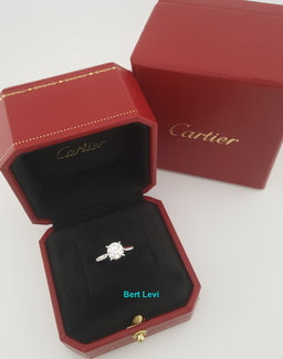 Cartier Solitaire 1895 Round Diamond Engagement Ring 1.21 ct Platinum Rtl $25.5K