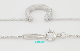 Tiffany & Co Diamond Horseshoe Pendant Necklace 0.2 ct Platinum 16"