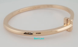 Tiffany & Co. T T1 18K Rose Gold Bangle Bracelet Medium 20.5 Grams Rtl $6,950