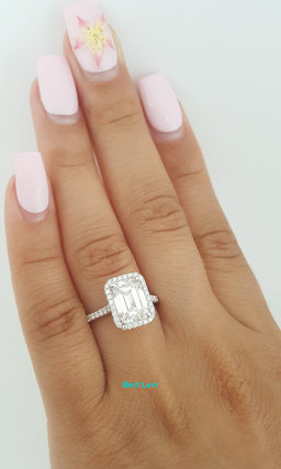 Tiffany & Co Soleste Emerald Cut Halo Diamond Engagement Ring 3 ct Retail $74k