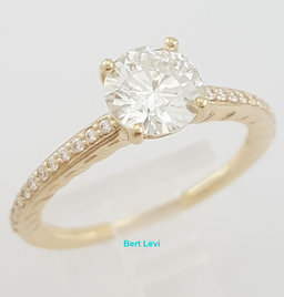 Ritani Round Diamond Engagement Ring 1.15 ct 18k Yellow Gold 1RZ2851 Rtl $7350