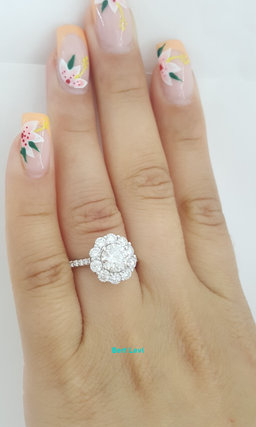 ArtCarved Penny Classic Round Diamond Halo Engagement Ring 2.01 ct 18k Rt $11.3K