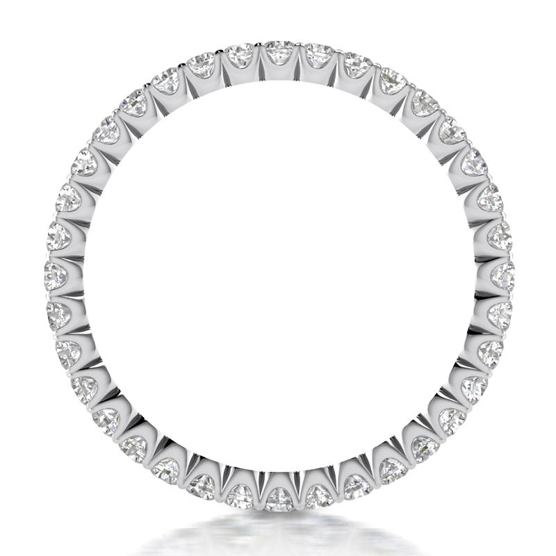 Thumbnail: Ladies 14KT White Gold Platinum Round Diamond Eternity Wedding Band EWB549-4