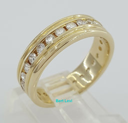 Round Cut Diamond Full Circle Eternity Ring 0.81 ct 14K Yellow Gold 6mm Sz 7.75