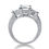 Thumbnail: Ladies 14KT White Gold Platinum Three Stones Engagement Ring ENR1570