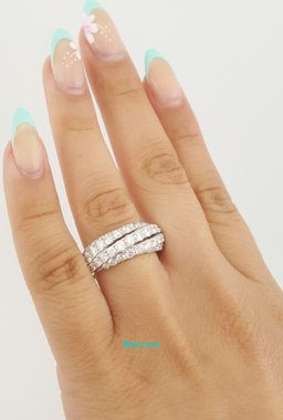 David Yurman Floating Diamond Ring 18k White Gold 8.2 mm 2.23 ct Retail $14,500