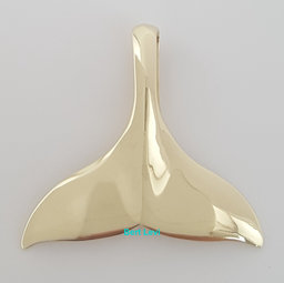 Whale Tail Pendant 14k Yellow Gold 3.8 Grams 25 x 23.3 mm