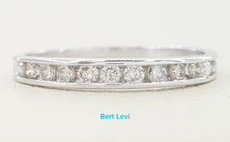0.2 ct Platinum Channel Set Champagne Color Diamond Wedding Anniversary Band