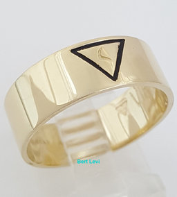 Masonic Freemasons Virtus Junxit Mors Men's Ring 14K Gold 7.4 mm
