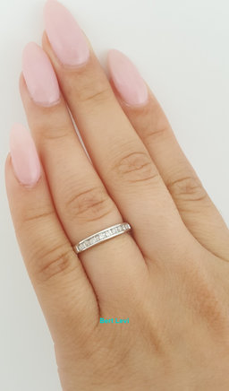 Diamond Channel Set Wedding Band Ring 0.15ct 3 mm 14k Gold